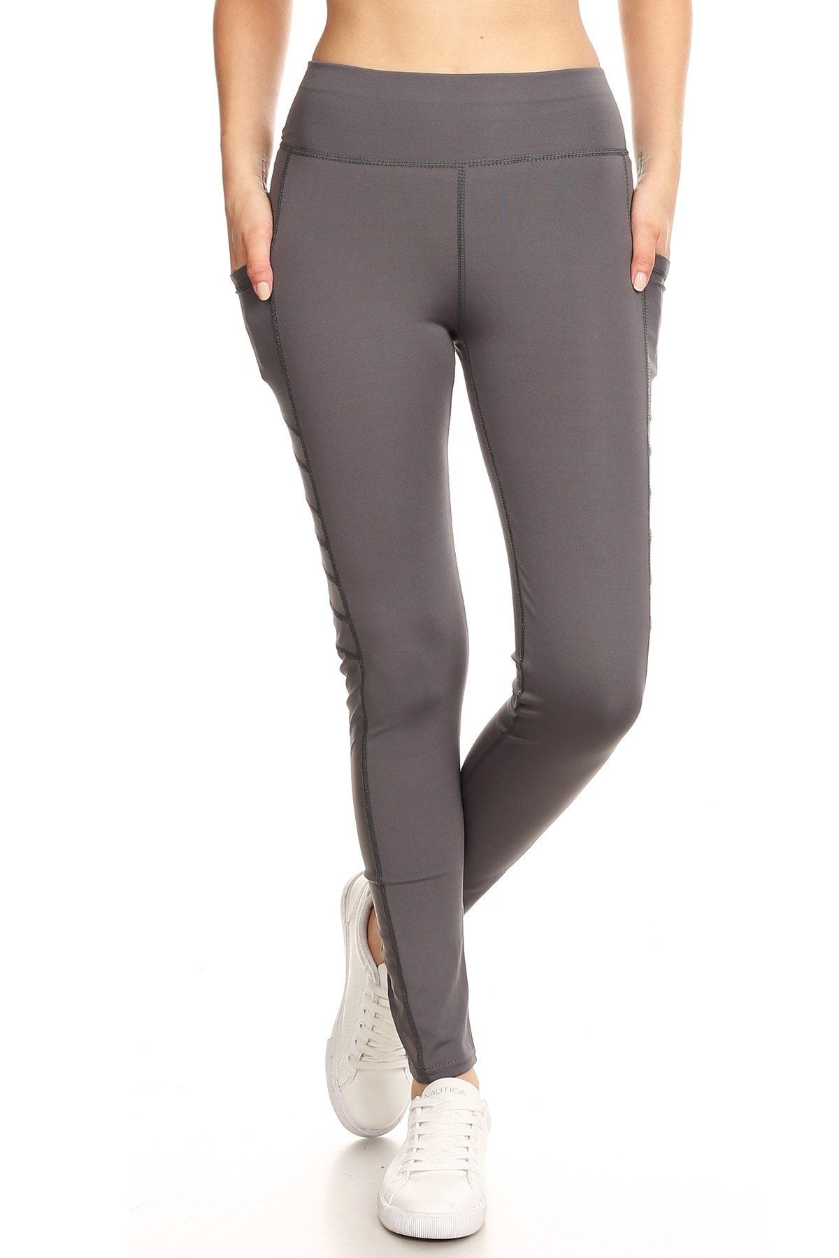 Women's Pocket Leggings: Gray/Mesh Leggings MomMe and More 