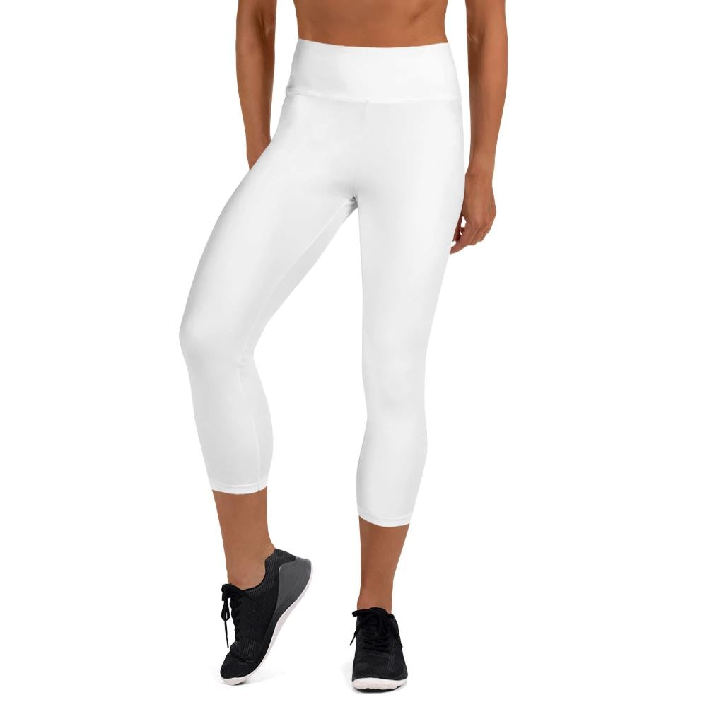Womens White Capri Leggings | Yoga Pants | Footless Tights