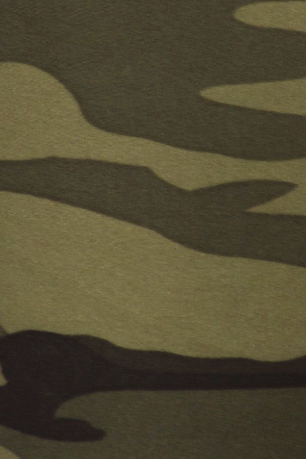 Girls Green Camouflage Leggings, Kids Yoga Pants, Sizes S/L, No-Roll Waist, Green