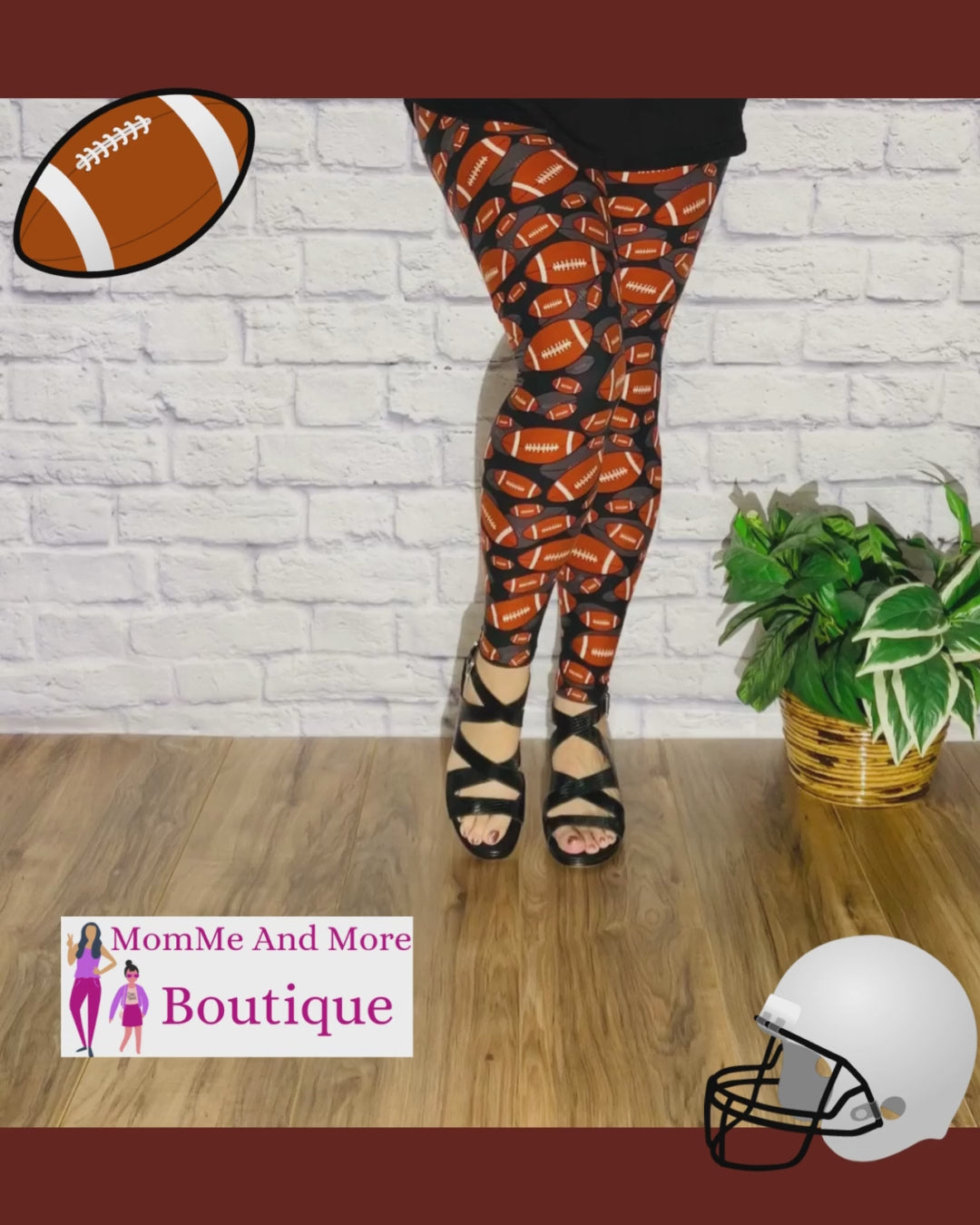 Female football player wearing sports leggings while posing with