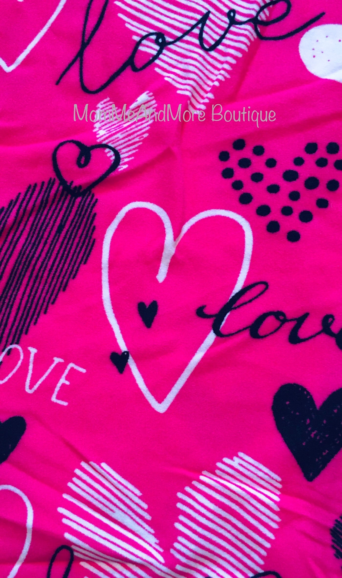 Girls Pink Love Heart Valentines Day Leggings Leggings MomMe and More 