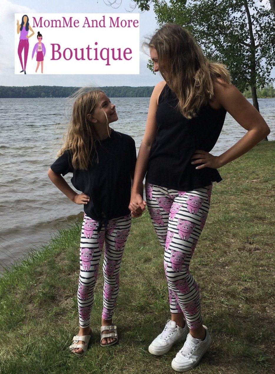 Girls Leggings | Exclusive Pink Pig Leggings | Kids Yoga Pants | Footless  Tights | Yoga Waistband