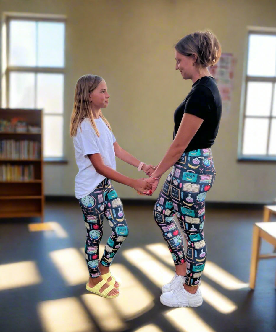 Womens Leggings, School Teacher Leggings, Yoga Pants