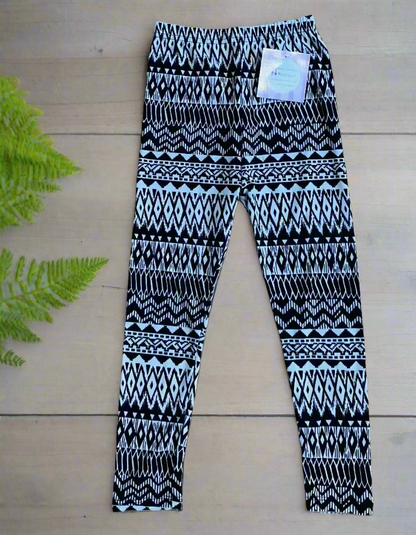 Girls Best Leggings, Kids Aztec Printed Leggings Leggings MomMe and More 