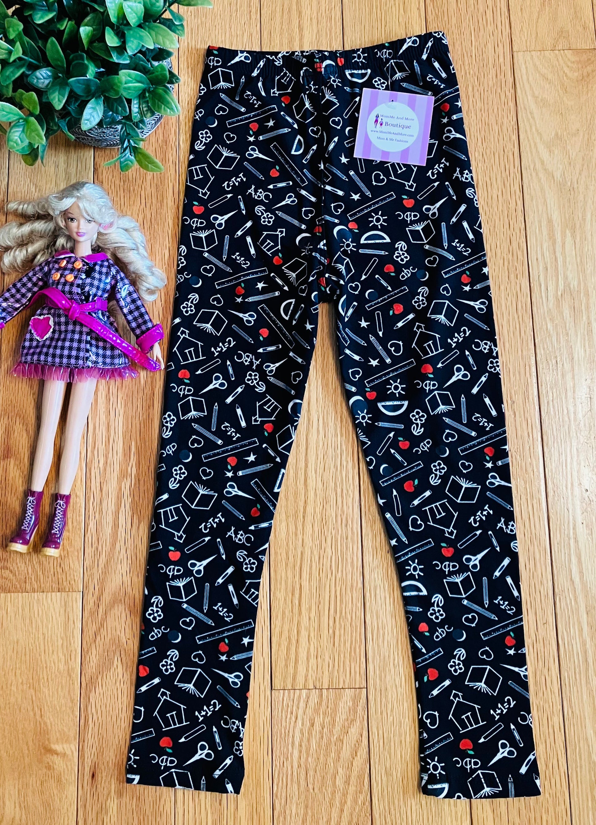 Girls Leggings | School Printed Leggings | Kids Yoga Pants | Footless  Tights | No-Roll Waistband