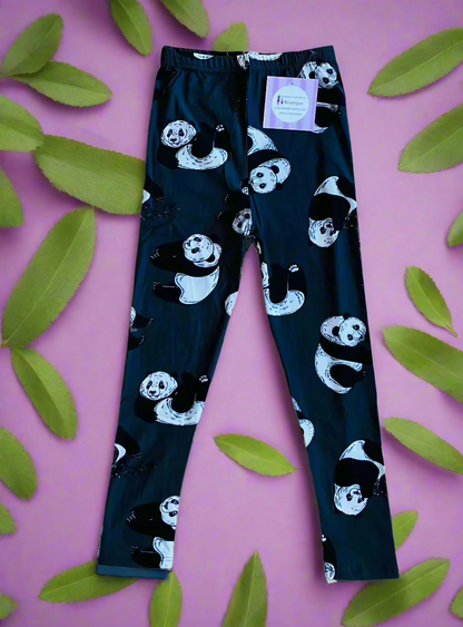 Girls Best Leggings, Kids Panda Bear Printed Leggings Leggings MomMe and More 