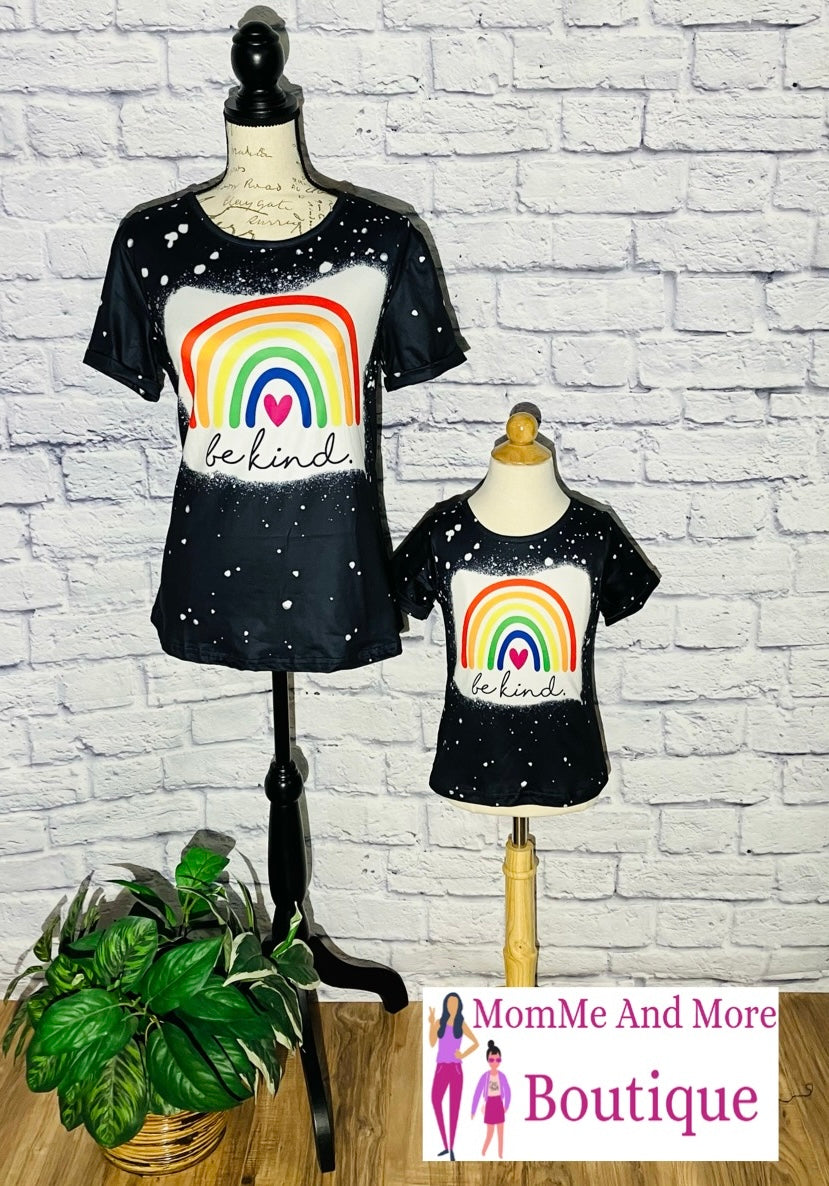 Mommy and Me Rainbow Pride "Be Kind" Matching Tops Tops MomMe and More 