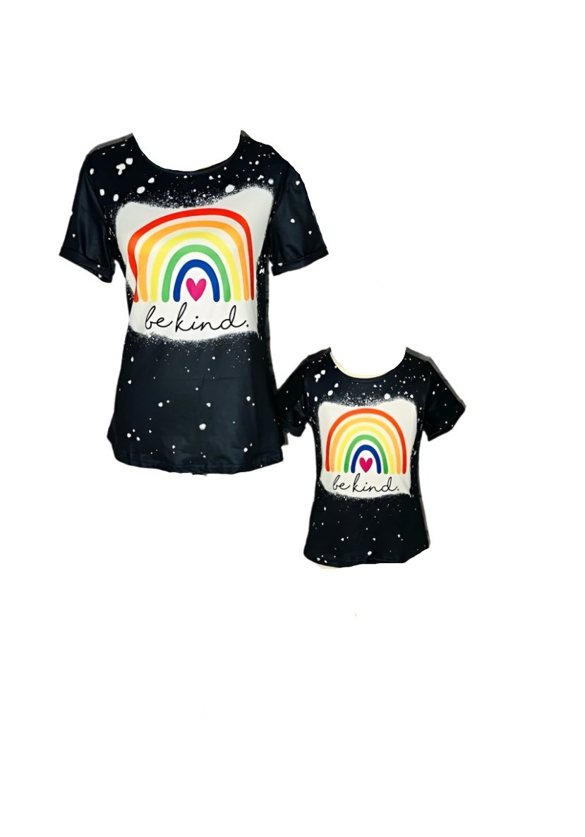 Mommy and Me Rainbow Pride "Be Kind" Matching Tops Tops MomMe and More 