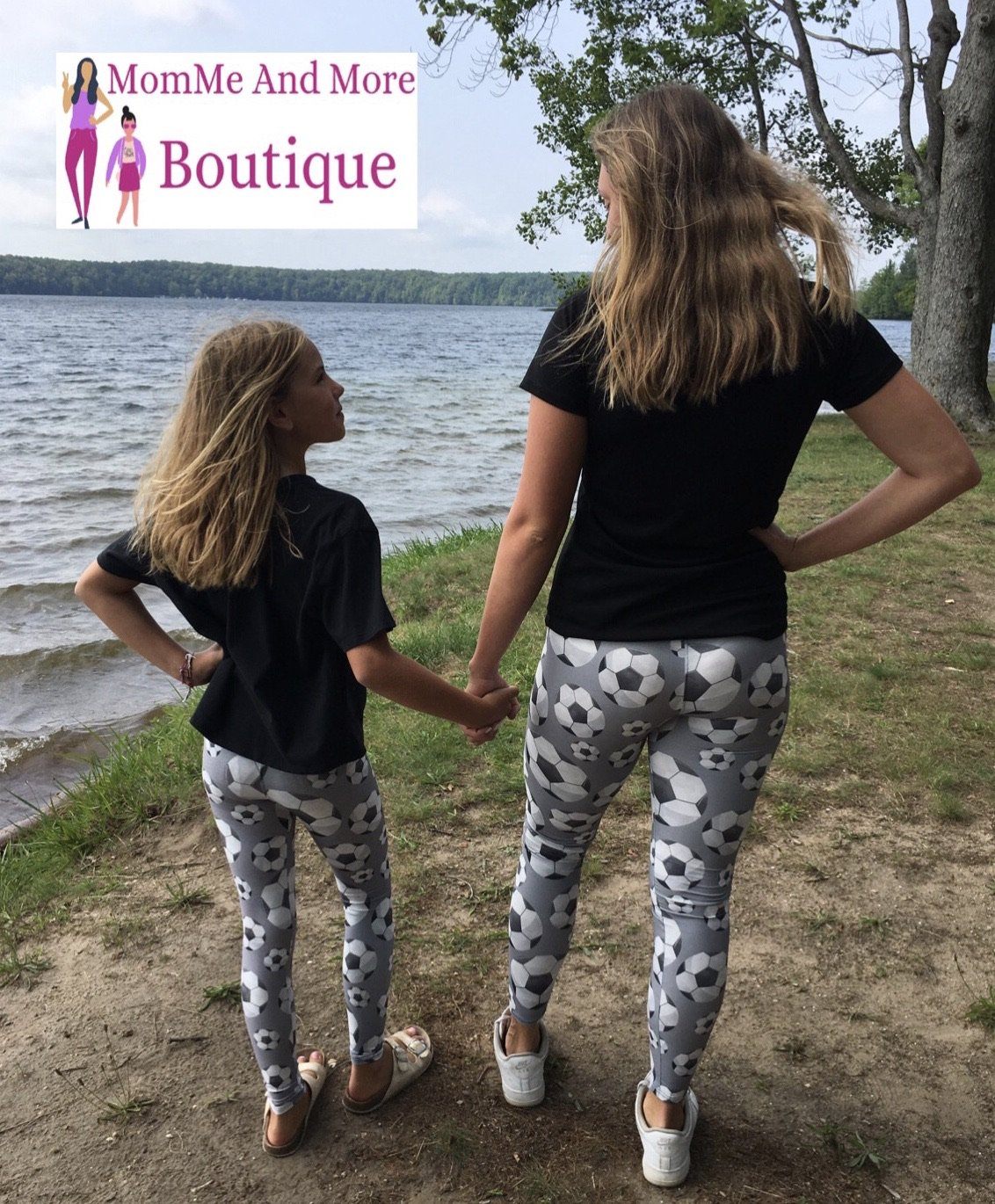 Girls Soccer Ball Leggings: Yoga Waist Leggings MomMe and More 