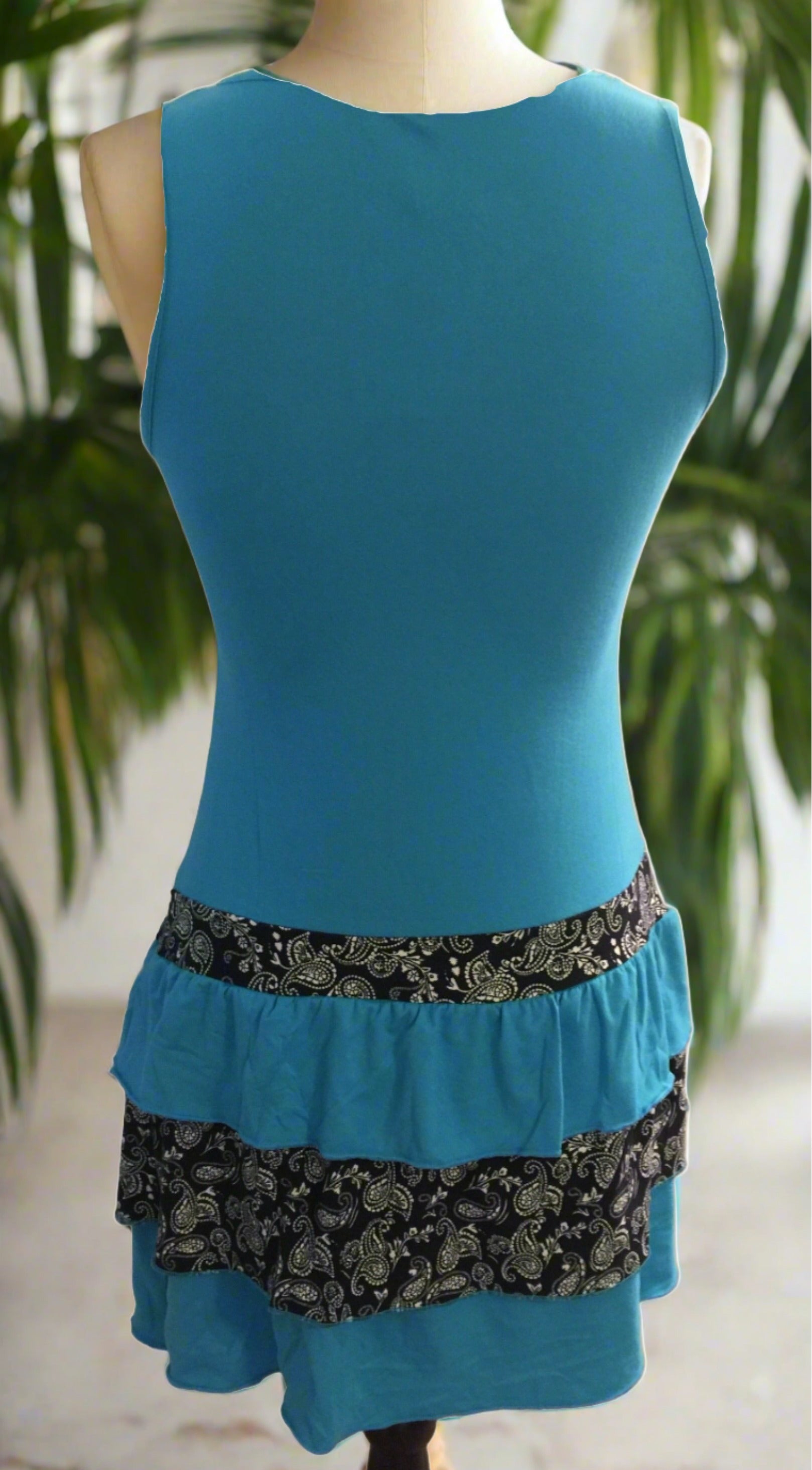 New Womens Teal Blue Ruffle Dress Swim Cover MomMeAndMore