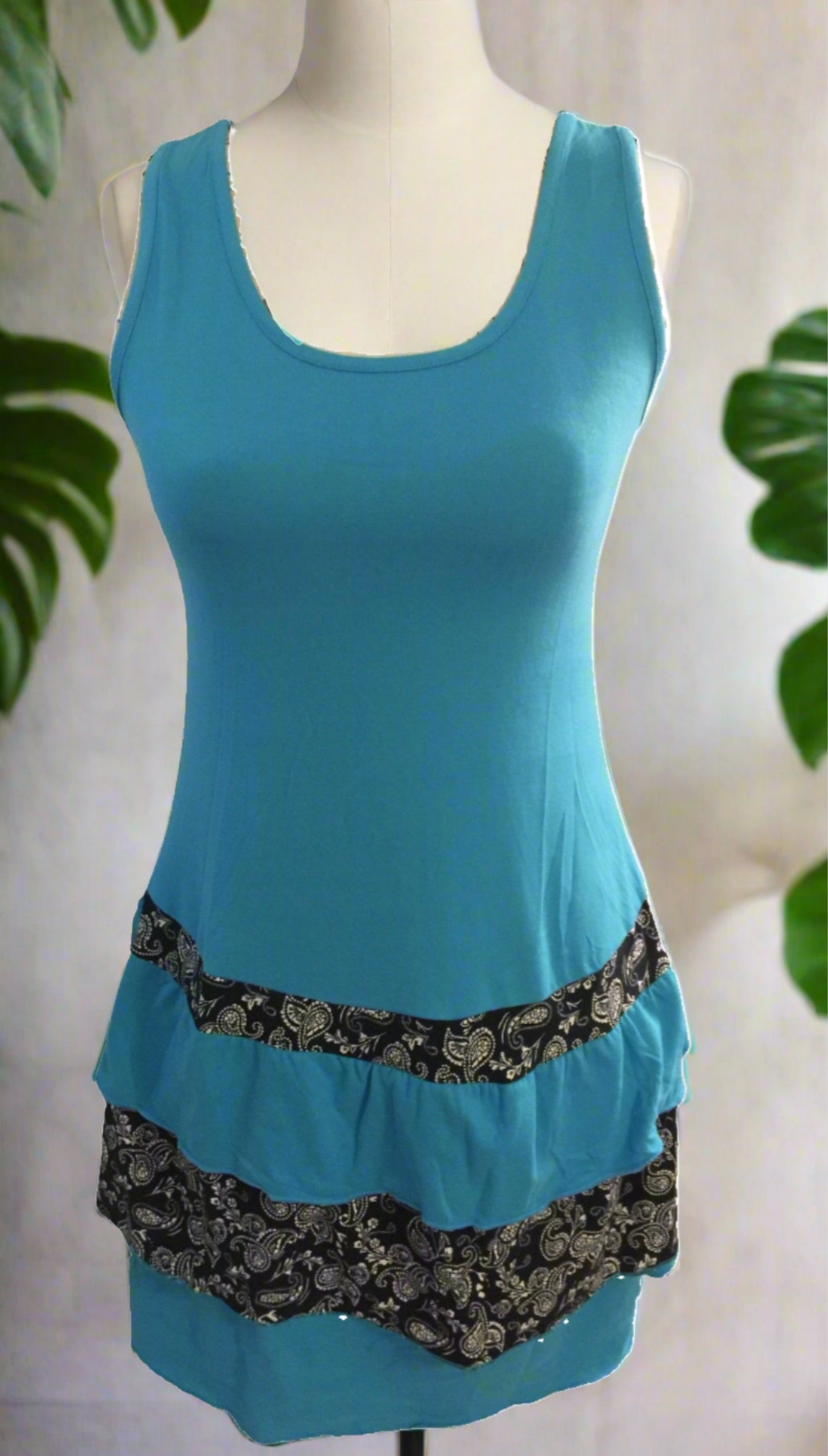 New Womens Teal Blue Ruffle Dress Swim Cover MomMeAndMore