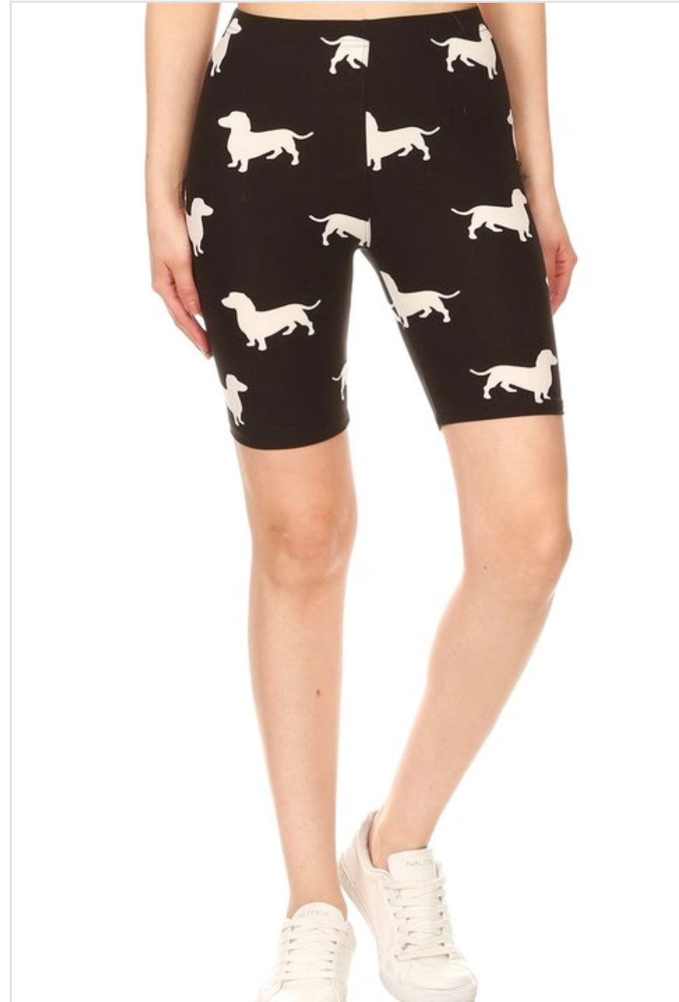 Womens Dachshund Dog Printed Biker Shorts Shorts MomMe and More 