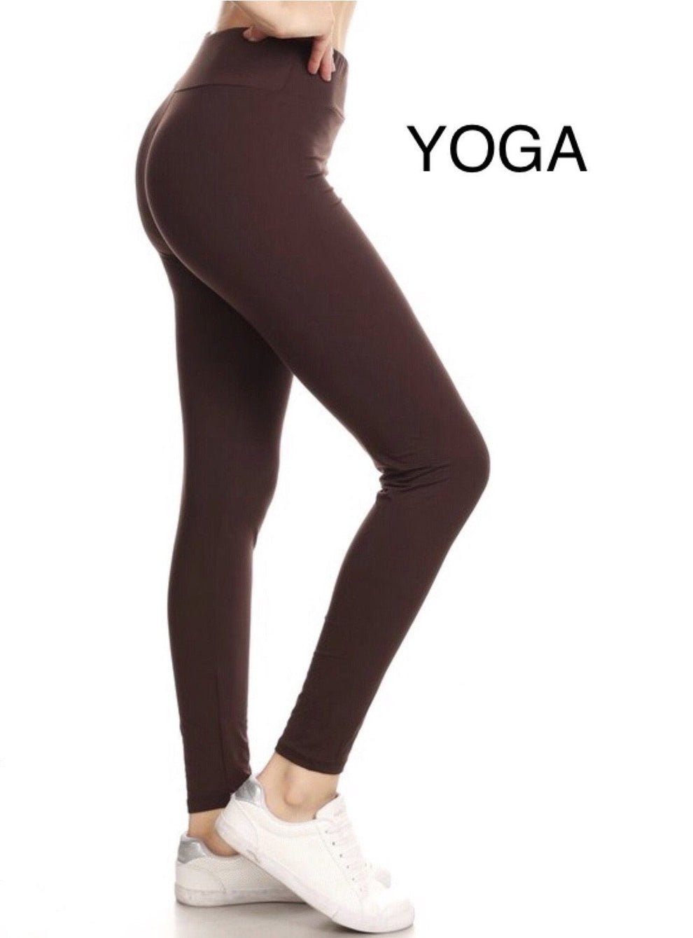 Womens Solid Brown Leggings Yoga Pants Mom and Me Leggings MomMe and More