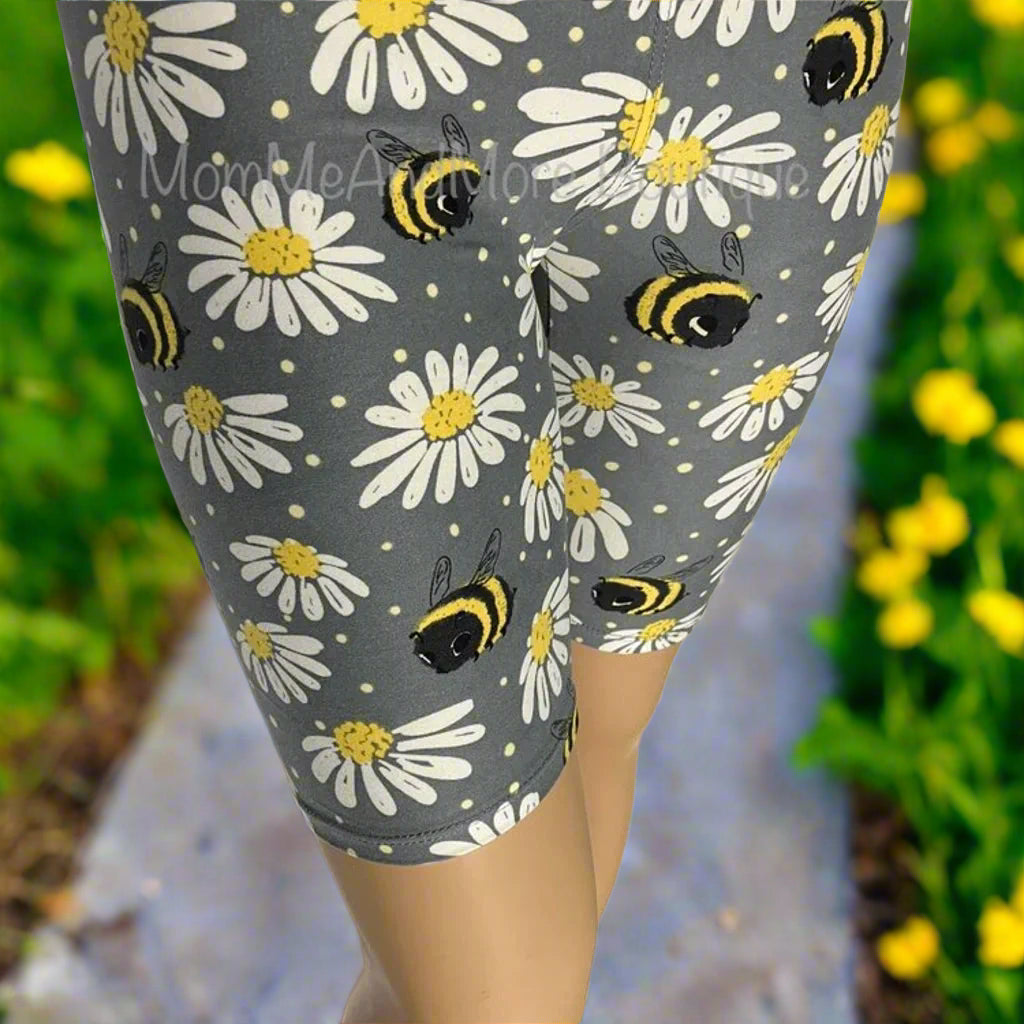Womens Best Shorts, Daisy Bee Printed Biker Bermuda Long Shorts Shorts MomMe and More 