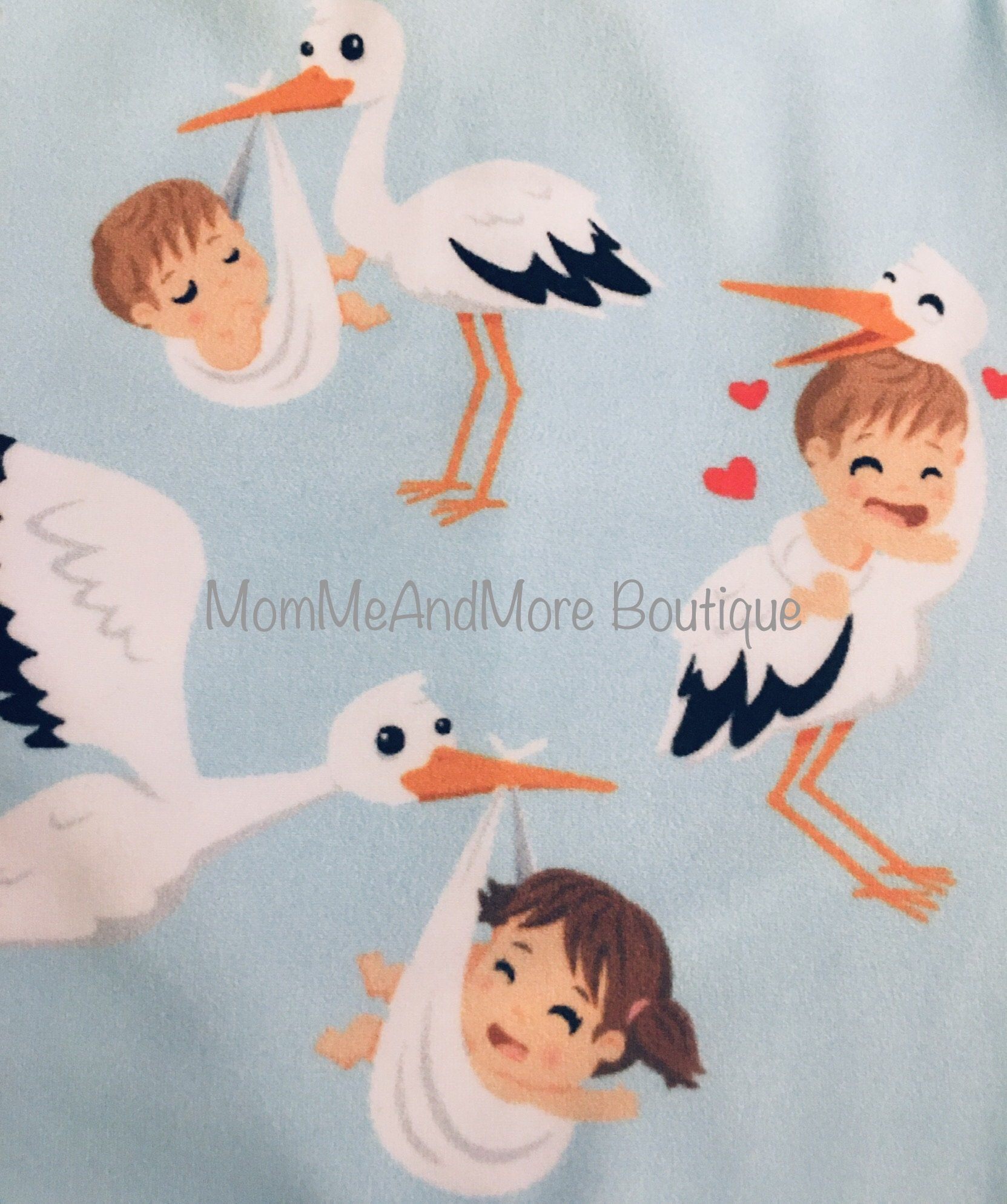 Womens Stork Leggings, Boy Reveal Party, Baby Shower Blue Leggings: Yoga Waist Leggings MomMe and More 