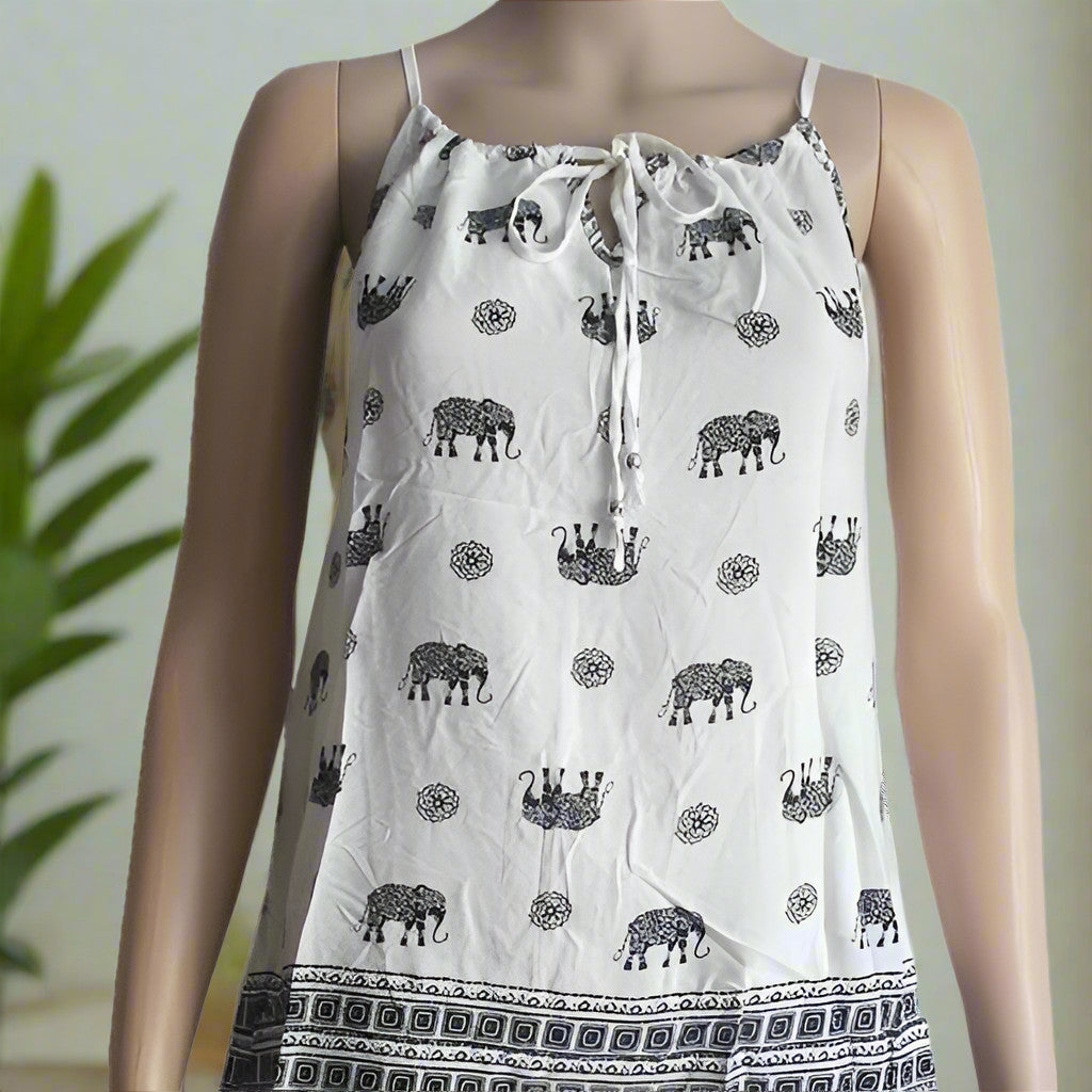 50% Off Women's Elephant Paisley Boho Summer Tank Top: Small Tops MomMe and More 