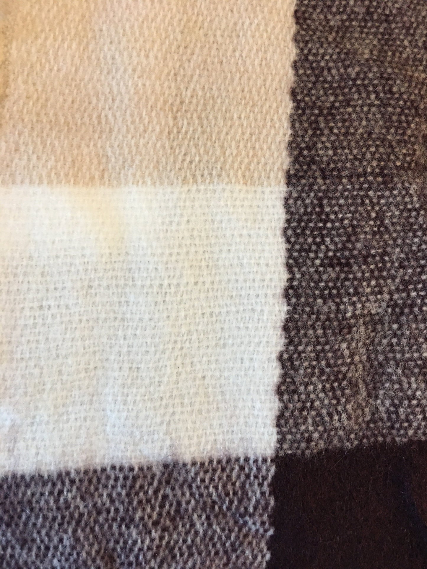 Womens Turtle Neck Fringed Plaid Poncho: Beige/Brown/White poncho MomMe and More 