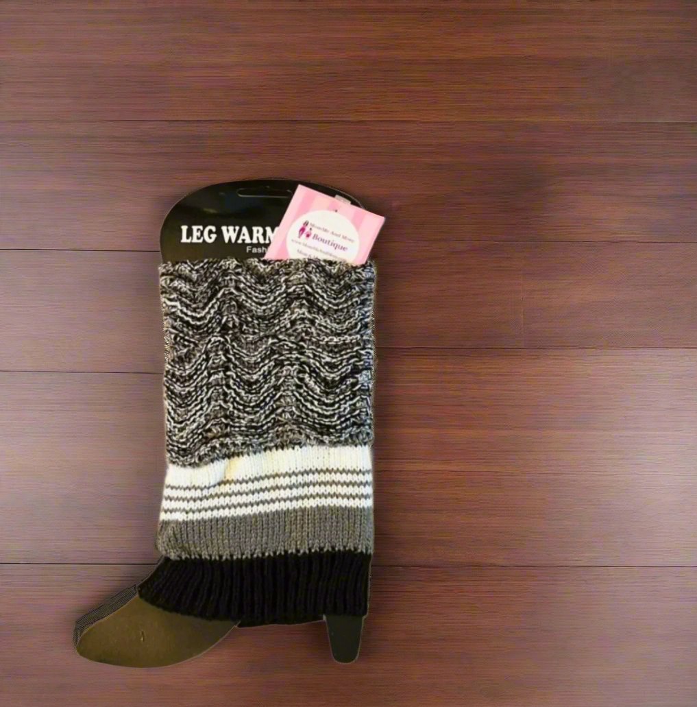 Womens Cuffed Short Sweater Leg Warmers: Striped Leg Warmer MomMe and More 