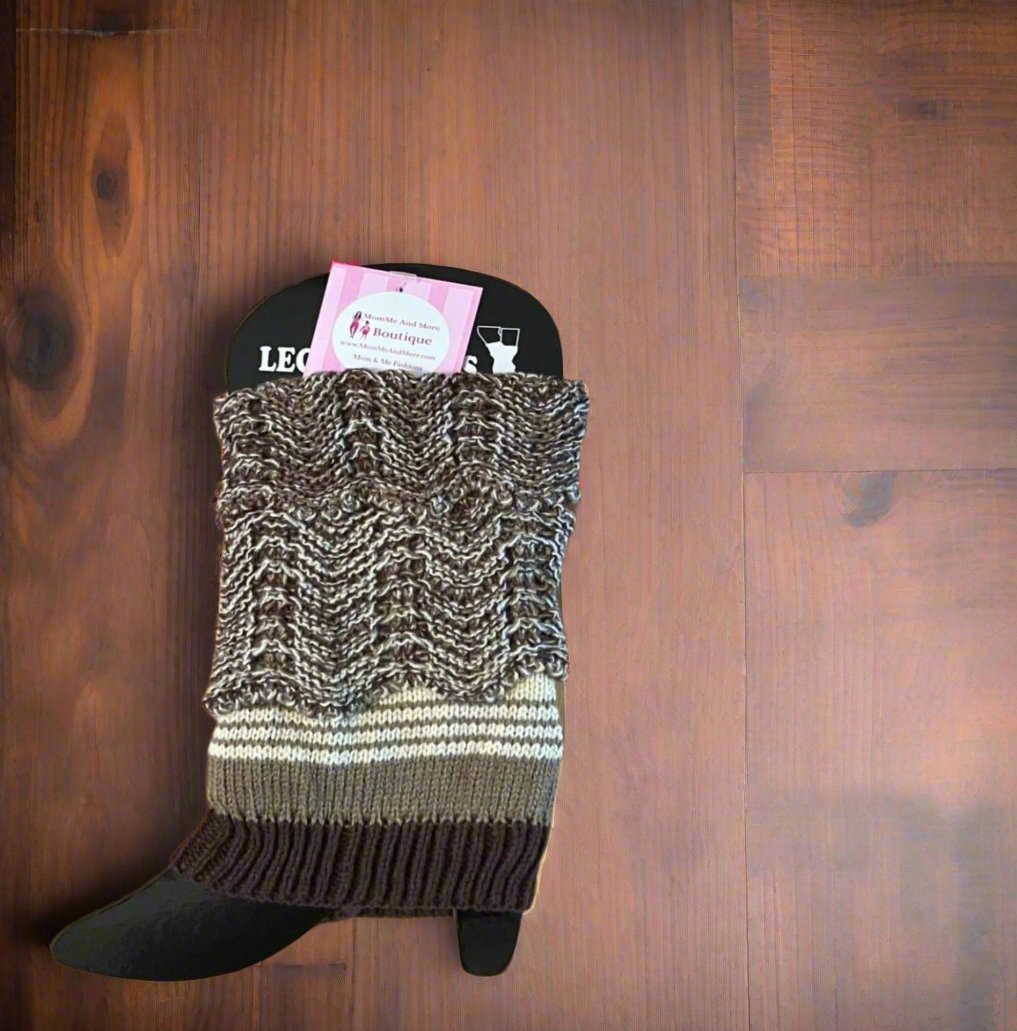 Womens Cuffed Short Sweater Leg Warmers: Striped Leg Warmer MomMe and More 