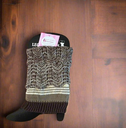 Womens Cuffed Short Sweater Leg Warmers: Striped Leg Warmer MomMe and More 
