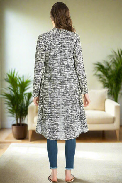 Womens Heather Gray High-Low Cardigan Cardigan MomMe and More 