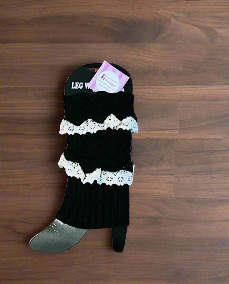 Womens Lace Cuffed Short Sweater Leg Warmers: Many Colors Leg Warmer MomMe and More 