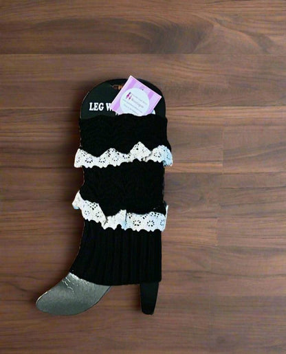 Womens Lace Cuffed Short Sweater Leg Warmers: Many Colors Leg Warmer MomMe and More 