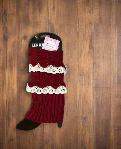 Womens Lace Cuffed Short Sweater Leg Warmers: Many Colors Leg Warmer MomMe and More 