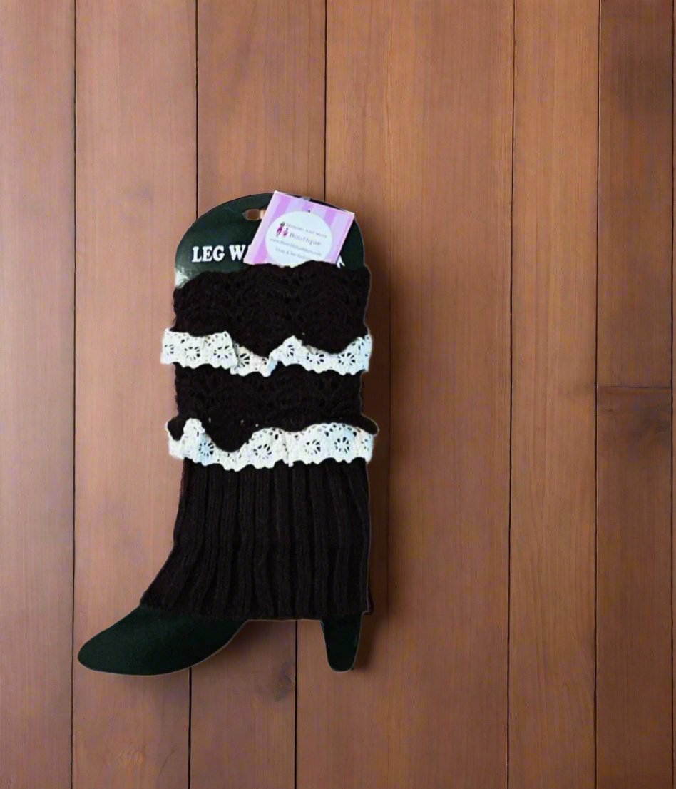 Womens Lace Cuffed Short Sweater Leg Warmers: Many Colors Leg Warmer MomMe and More 