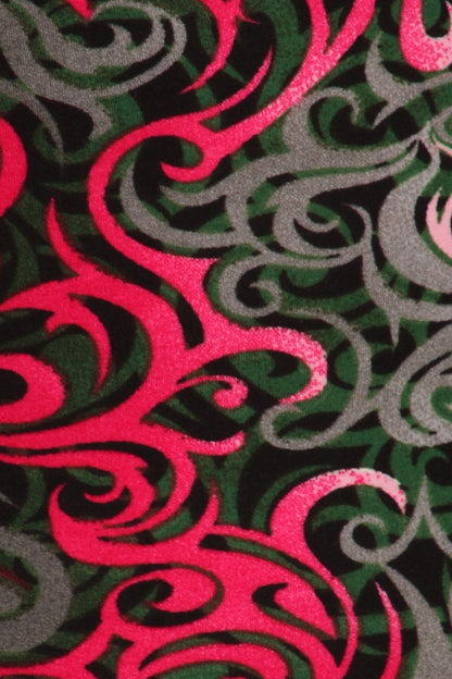Women's Pink Paisley Ribbon Leggings Leggings MomMe and More 